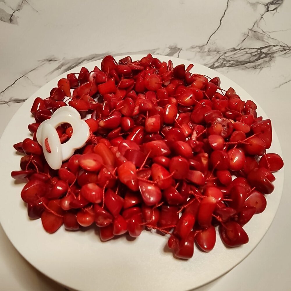 Multi-Strand Red Coral Chips Necklace - Picture 5 of 6